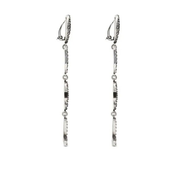 Authentic Saint Laurent YSL silver crystal drop earrings -EUC❣️ - Picture 12 of 14